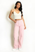 Pink Straight Leg Jeans 