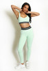 Striped Band Gym Crop Top And Legging Set (PRE-ORDER)