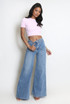 Patch Pockets High Waist Flare Jeans