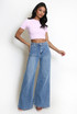 Patch Pockets High Waist Flare Jeans