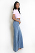 Patch Pockets High Waist Flare Jeans