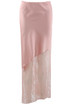 Asymmetric Lace Hem Satin Skirts