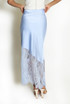 Asymmetric Lace Hem Satin Skirts