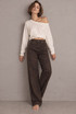 Cheetah Pattern Dad Fit Chocolate Jeans