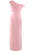 Asymmetric Neckline Midi Dress