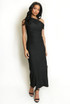 Asymmetric Neckline Midi Dress