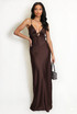 Satin Cut Out Maxi Dress