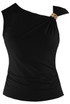 Sleeveless Top With Shoulder Buckle