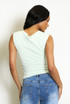 Sleeveless Top With Shoulder Buckle