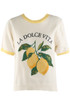 Embroidered Lemon Short Sleeve Jumper