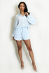Bubble Texture Shirt and Shorts Set