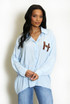 H Motif Button Up Blouse