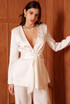 Tailored Satin Blazer With Wrap 