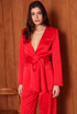 Tailored Satin Blazer With Wrap 