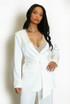 Tailored Satin Blazer With Wrap 