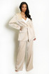 Tailored Satin Blazer With Wrap 