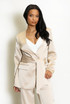 Satin Blazer And Wide Leg Trouser Set