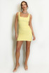 Textured Lace Up Back Mini Dress