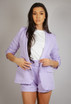 Open Blazer with Ruched Sleeves