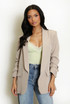 Open Blazer with Ruched Sleeves