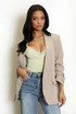 Open Blazer with Ruched Sleeves