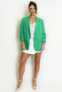 Open Blazer with Ruched Sleeves