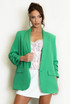 Open Blazer with Ruched Sleeves