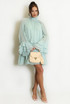 Chiffon Long Sleeve Ruffle Dress