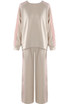 Contrast Stripes Sweatshirt and Wide Leg Trouser Set