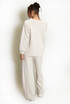 Contrast Stripes Sweatshirt and Wide Leg Trouser Set