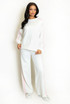 Contrast Stripes Sweatshirt and Wide Leg Trouser Set