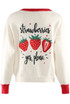 Contrast Strawberries Print Cardigan