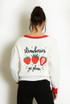 Contrast Strawberries Print Cardigan