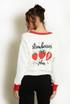 Contrast Strawberries Print Cardigan