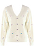 Embroidered Heart Button Cardigan