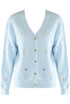 Embroidered Heart Button Cardigan