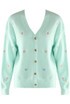 Embroidered Heart Button Cardigan