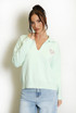 Embroidered Heart Jumper With Collar