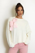 Fluffy Knit Jumper With Bow 