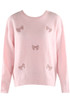 Fluffy Knit Jumper With Bow Motif 