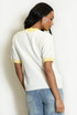 Embroidered Lemon Motif Short Sleeve Jumper