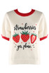 Embroidered Strawberry Short Sleeve Jumper