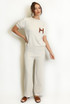 Soft Knit H Motif Jumper and Wide Leg Trouser Set