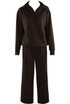 Half Zip Sweatshirt And Wide Leg Trouser Set