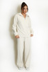 Half Zip Sweatshirt And Wide Leg Trouser Set