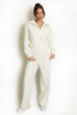 Half Zip Sweatshirt And Wide Leg Trouser Set