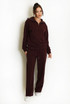 Half Zip Sweatshirt And Wide Leg Trouser Set