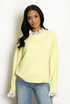 Lace Collar And Cuff Soft Knit Jumper
