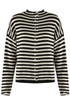 High Neck Striped Cardigan 