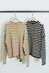 High Neck Striped Cardigan 